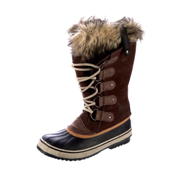 Sorel 8 Joan of Arctic Waterproof $240 Suede Winter Boots Fur Lining Snow Brown - Picture 2 of 5